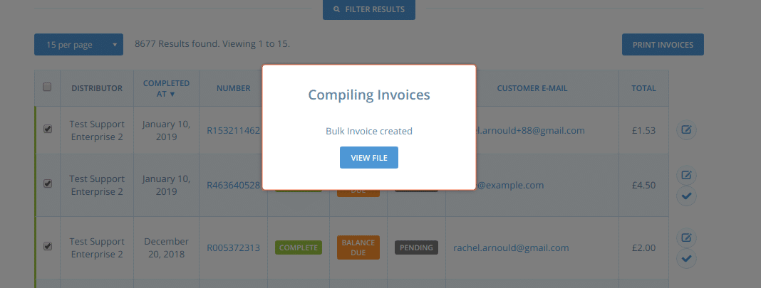 compling invoices