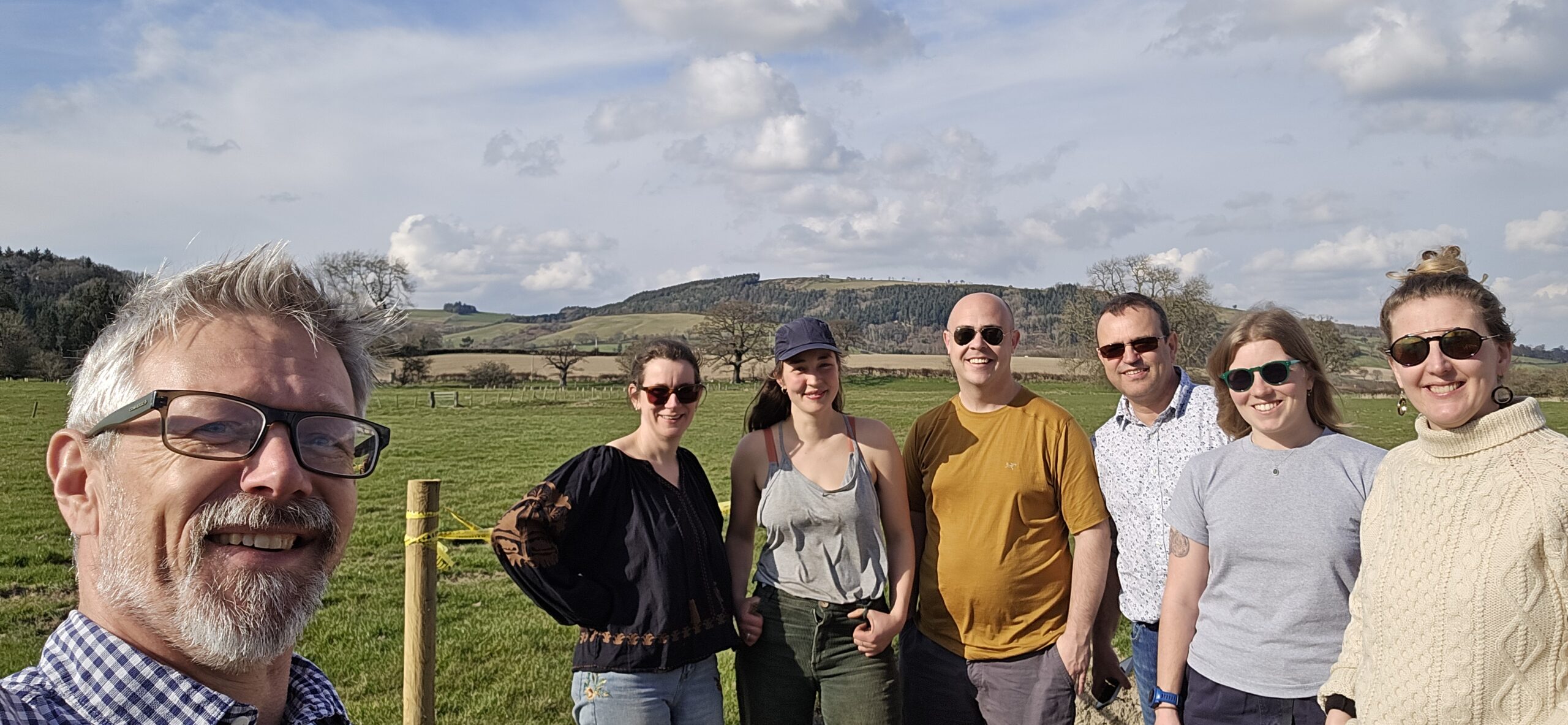 Procurement For Good project team selfie A group shot of the members of the Procurement For Good project team smiling in a field