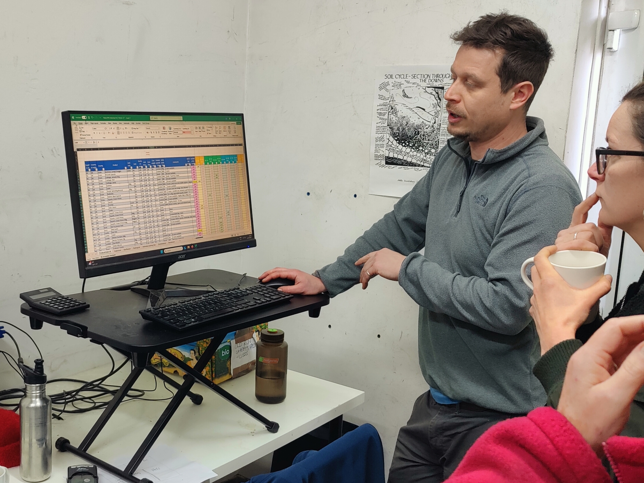 Better Food Shed order list Danny from Better Food Shed showing their order spreadsheet